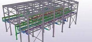 3D Tekla steel detailing model