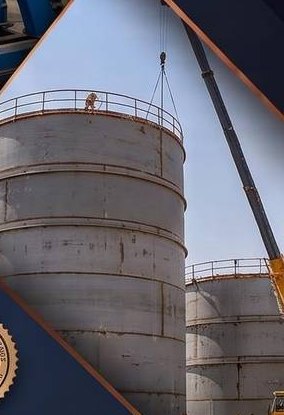 Large industrial storage tanks