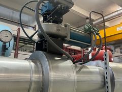 Insulated and clad piping with control valve